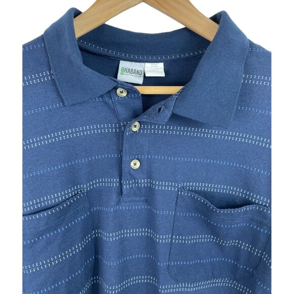 Haband Men's Size XL Polo Shirt w/ Banded Hem Waist Band Golf Pockets Buttons - Picture 3 of 10